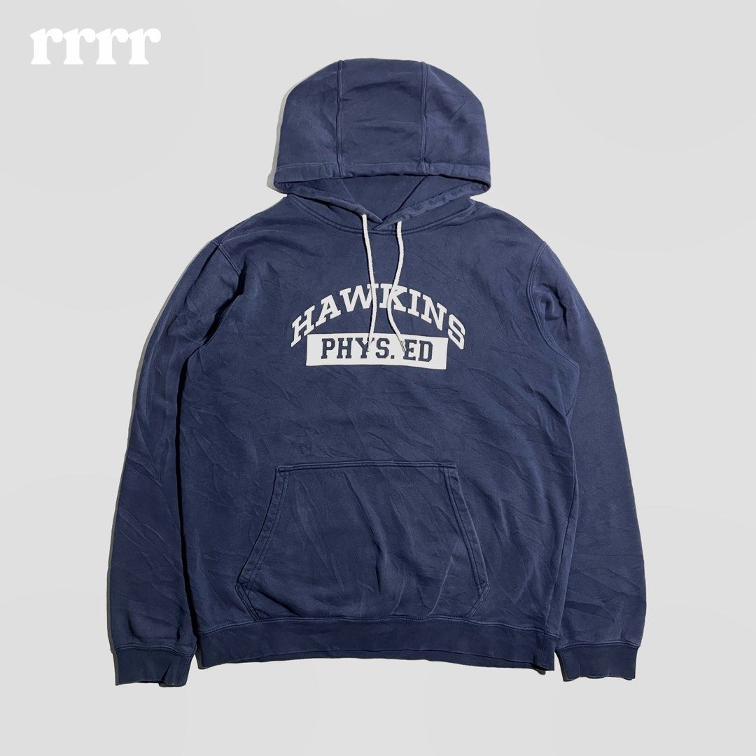 Nike x Stranger Things Hawkins high Hoodie Navy Fesyen Pria Pakaian Baju Luaran di Carousell