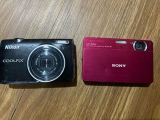 nikon coolpix s5100 and sony dsc-t700 digicam set with charger (needs fixing)