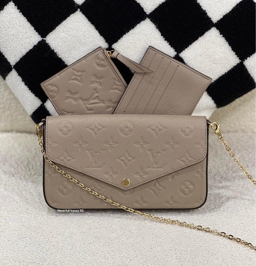 NO NEGO Louis Vuitton Pochette Felicie Tourterelle Monogram Empreinte Leather Bag Luxury Bags Wallets on Carousell