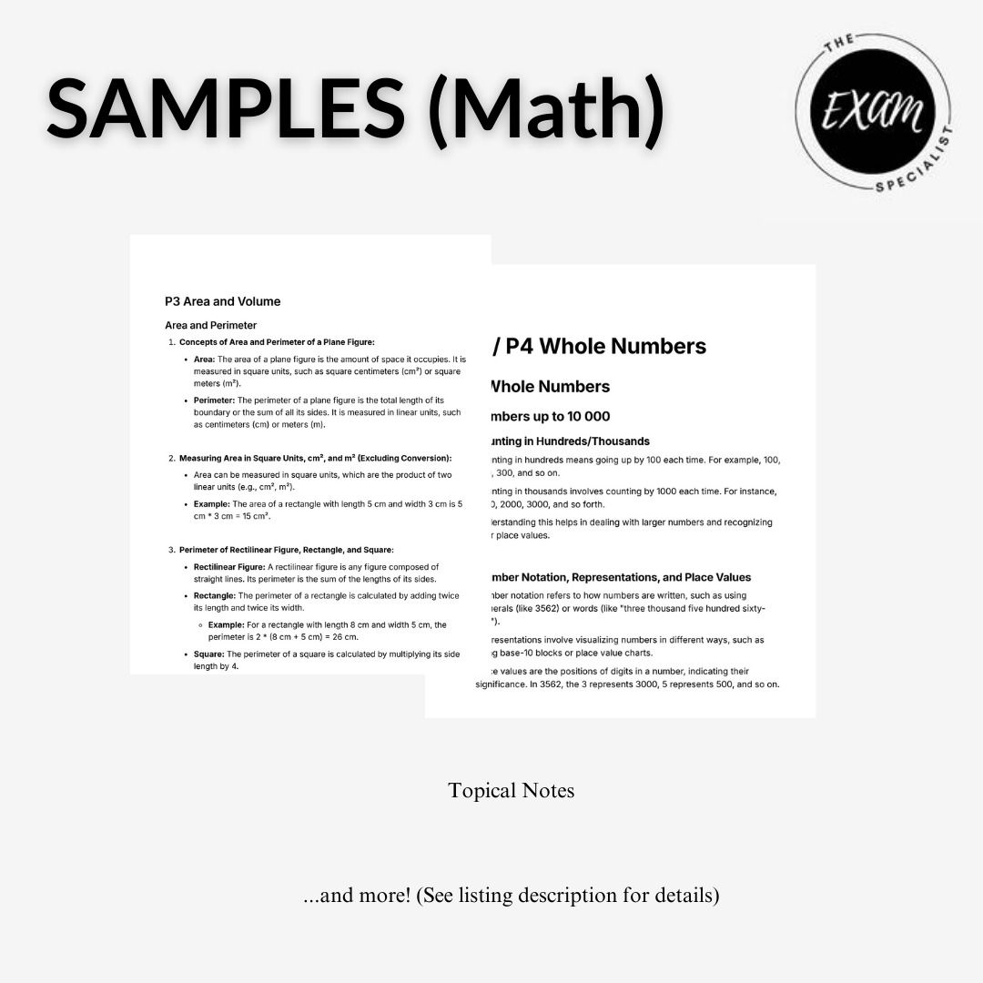 P3 P4 EMS 2024 Bundle Package (English Math Science | P3 P4 | PSLE ...
