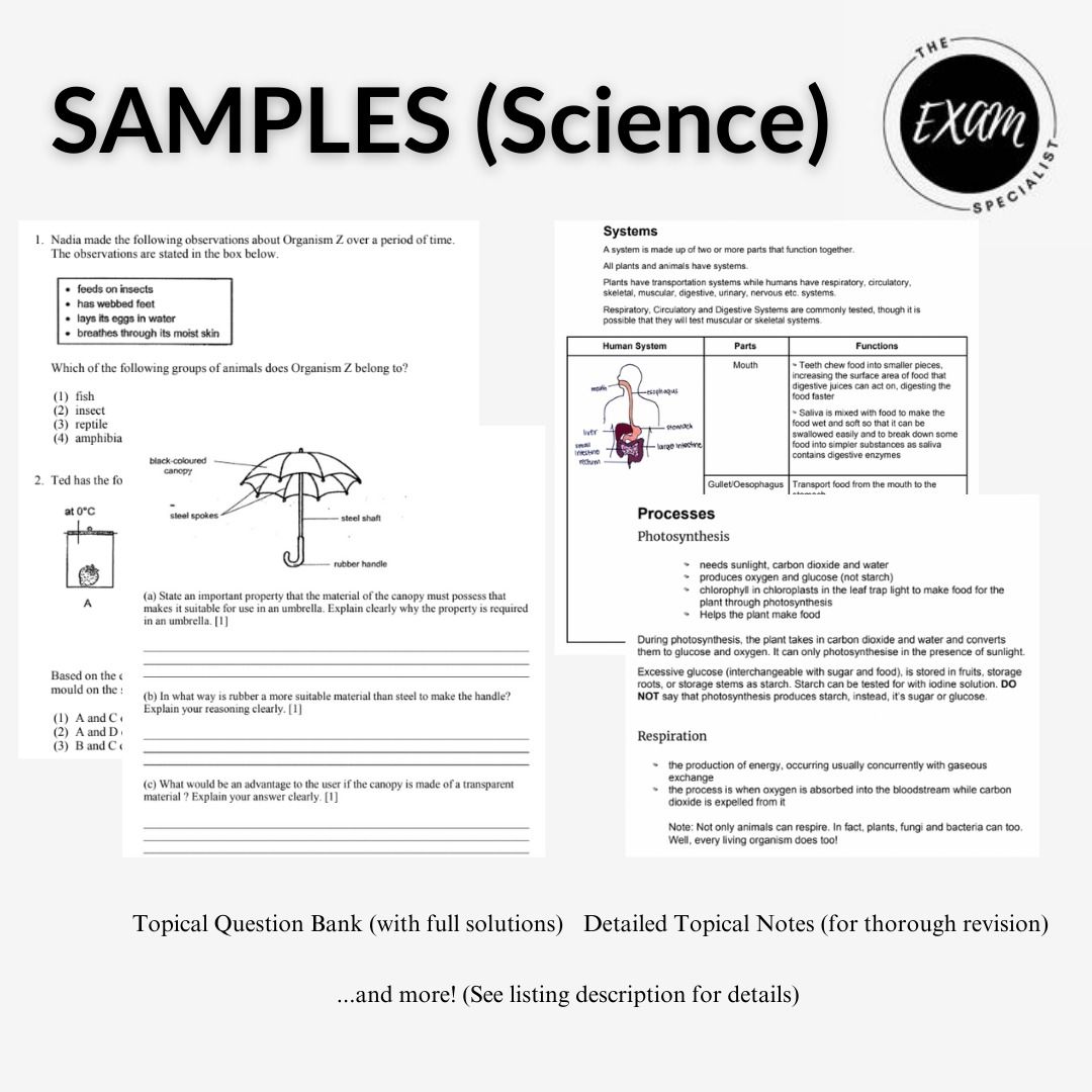 P3 P4 EMS 2024 Bundle Package (English Math Science | P3 P4 | PSLE ...