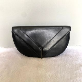 Paco Rabanne Black Leather Clutch Bag
