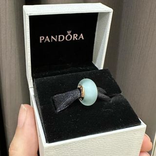 Pandora Matte blue glass murano in Rose