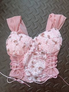 Pink Floral Corset (Coquette style)