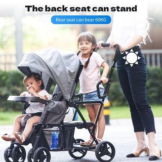 Portable Foldable Travel Double Twin Tandem Stroller for Kids Baby