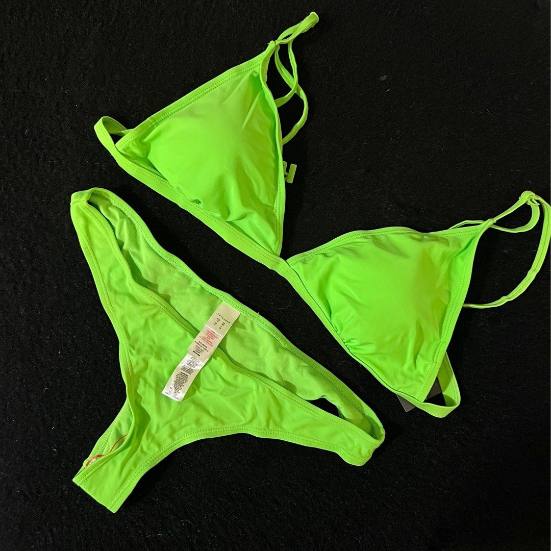 Primark Trendy Neon Green Bikini Set Women s Fashion Swimwear Bikinis Swimsuits on Carousell