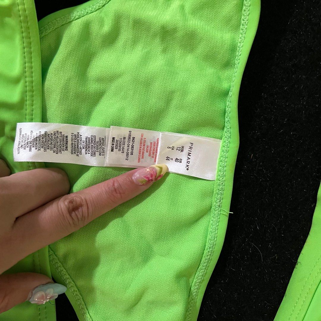 Primark Trendy Neon Green Bikini Set Women s Fashion Swimwear Bikinis Swimsuits on Carousell
