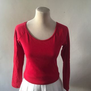 Red Ribbed Top