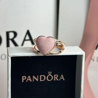 Rosegold pink big heart Pandora ring
