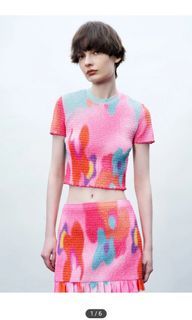 ruched colorful psychedelic pantropiko summer crop top from urban revivo
