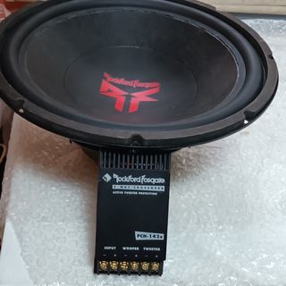 RUSH SALE !!! Pre-Owned Authentic Rockford Fosgate Subwoofer Speaker Model RFS-1412 & Rockford Fosgate 2-way Crossover Active Tweeter Protection