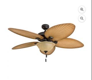 Rustic boho leaf ceiling fan with light