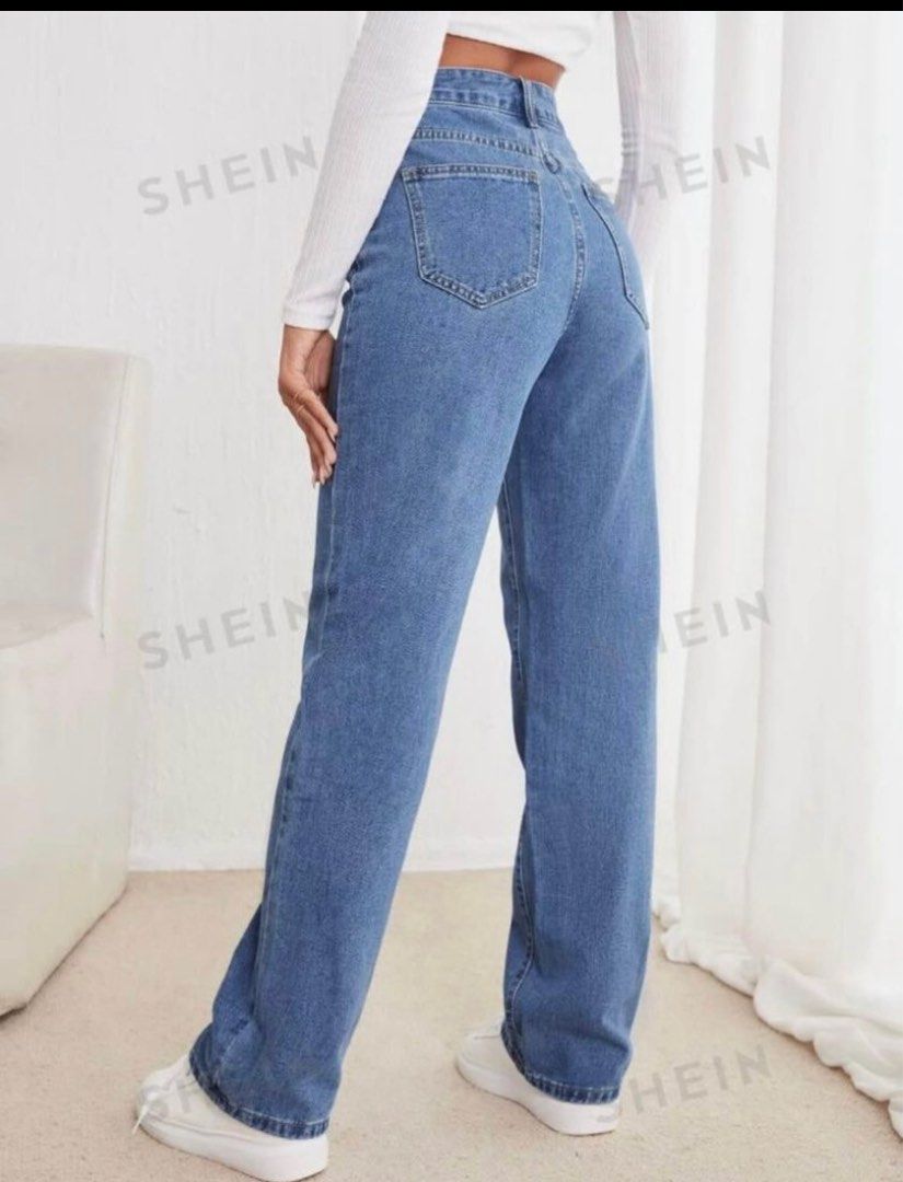 SHEIN High Waisted Straight Leg Jeans (Category: Jeans) located in Quezon City. Submitted by cbustos25 (Listing ID 1301503738, Image 2). Description: .