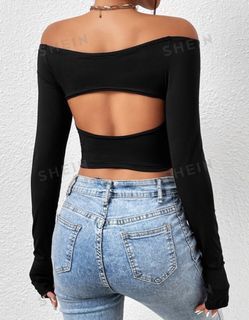 SHEIN Off shoulder cut out top