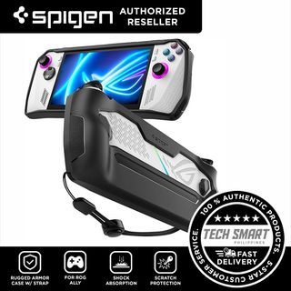 Spigen Rugged Armor Case  for ASUS Rog Ally RC71L TPU Case with Wrist Strap Shock-Absorption Anti-Scratch Cover Protector