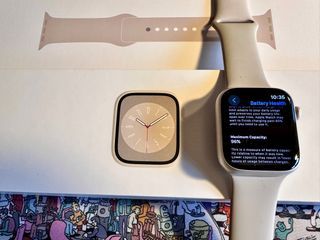Starlight Apple Watch Original With Box and Magnetic Charger
