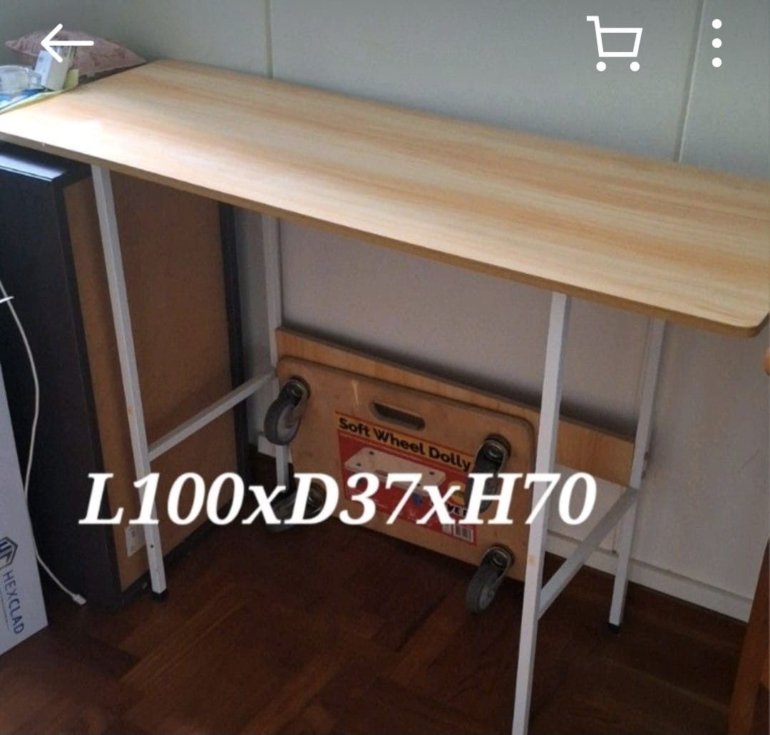 Study Table (Category: Other Home Furniture) located in Singapore. Submitted by everythingmustgo355 (Listing ID 1301524362, Image 1). Description: Simple study table suitable if you for small room/dorm. Can be dismantle to transport easily..