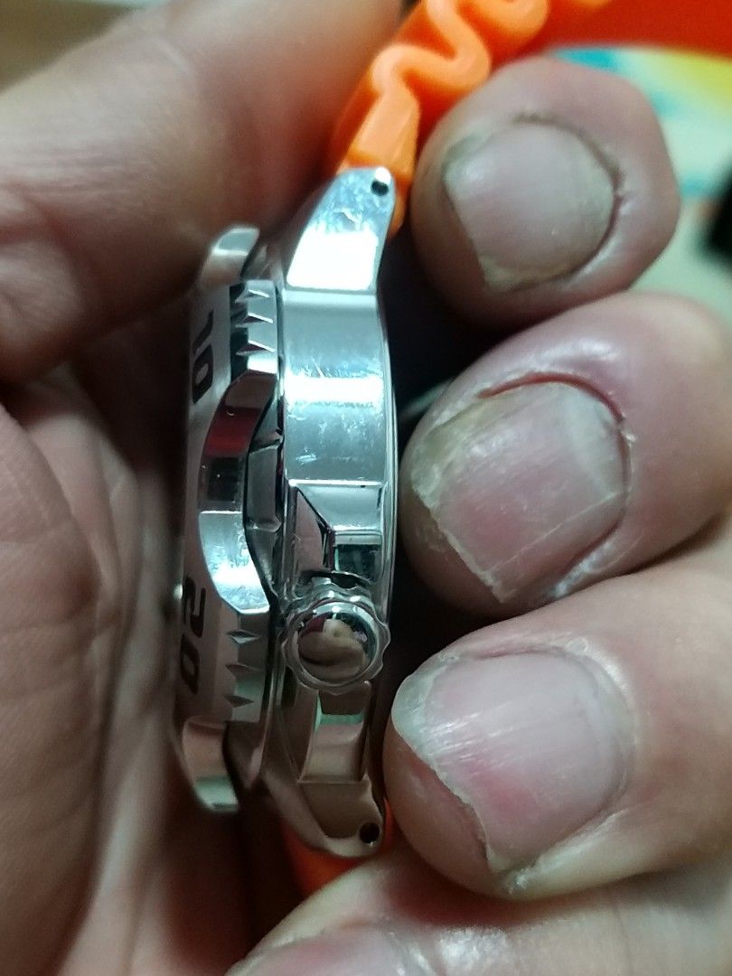 Super Rare Authentic Seiko Men s SKZ281 5 Sports Automatic Orange Dial Orange Rubber Automatic Diver Watch