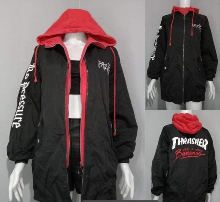 Thrasher Windbreaker Hoodie Jacket Women s Fashion Coats Jackets and Outerwear on Carousell