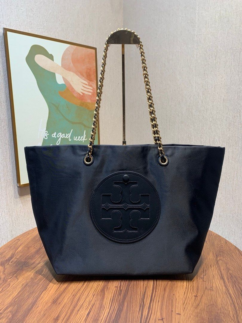 Tory Burch Ella nylon chain tote bag handbag shoulderbag, Women's