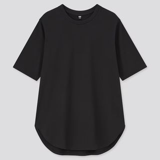 Uniqlo Smooth Cotton Round Hem Long T-Shirt