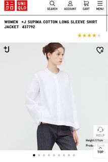 Uniqlo Women’s +J Supima Cotton Long Sleeve Shirt Jacket