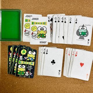 Vintage 1992 Sanrio Kerokerokeroppi/Keroppi Playing Cards (used condition, for collection purposes) - Php 250