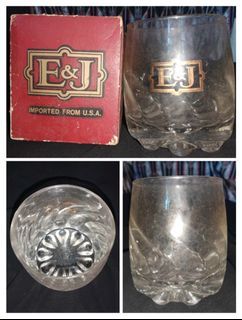 Vintage E&J Brandy Cup Mug Imported from the USA Collectible Whisky Glass Antique Cups Mugs Old Retro Classic Collector Souvenir American Spirit Glasses EJ Collection United States of America Souvenirs with Box