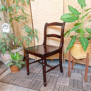 Vintage Hokkaido folk art furniture ladderback chair