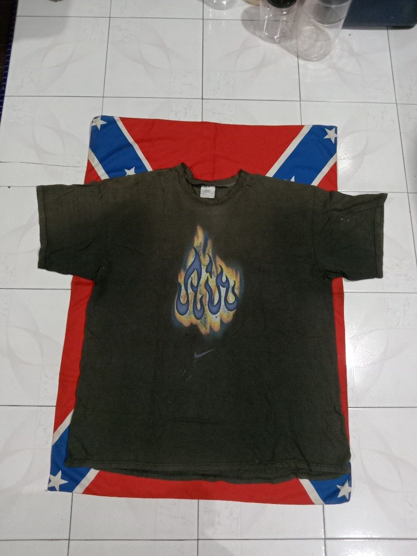 Depop Kaos Nike Flame Nike Air Bakin Shirt Nike × Vintage Vintage