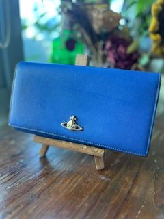 Vivienne Westwood Saffiano Leather long wallet - blue