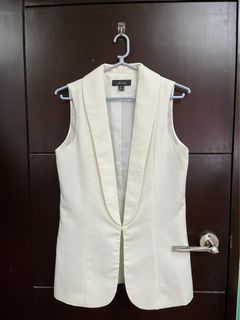 White Long Cocktail Vest