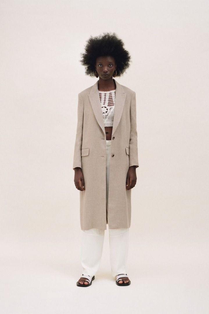 Linen trench coat zara clearance