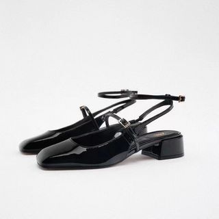 Zara Block Heel Slingback Shoes