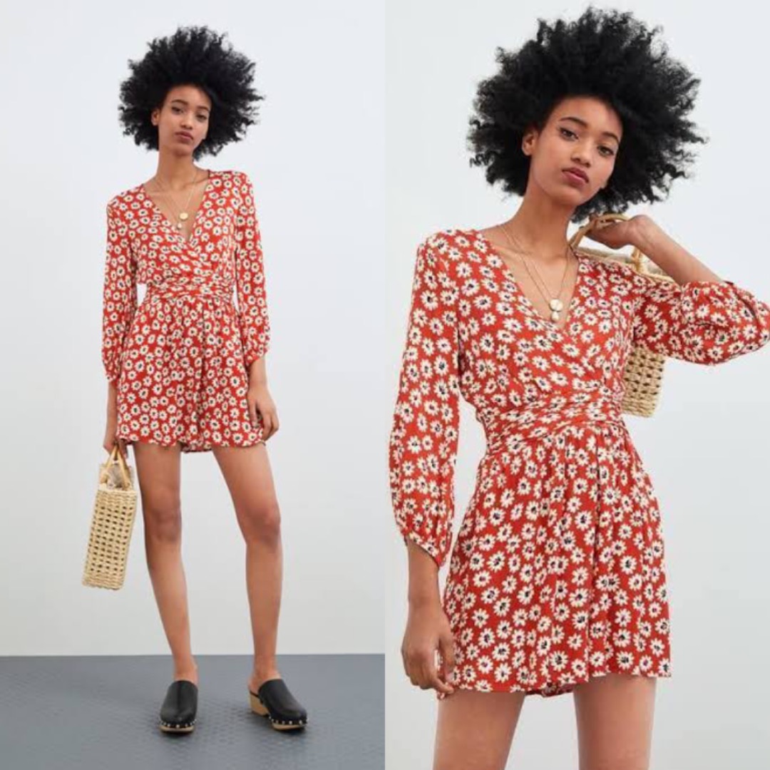 Zara red daisy dress cheap