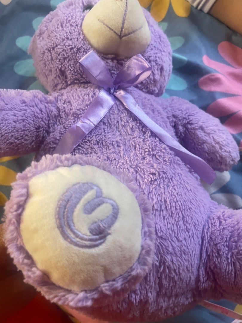 19 inches big purple bear stuff toy (Category: Plushies & Soft Toys) located in Bay. Submitted by CherishJ (Listing ID 1301737919, Image 3). Description: big and huggable soft cotton filling good condition.