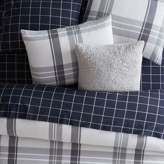 3in1 Queen Pottery Barn Teen Boxter Plaid Bed Sheet Set