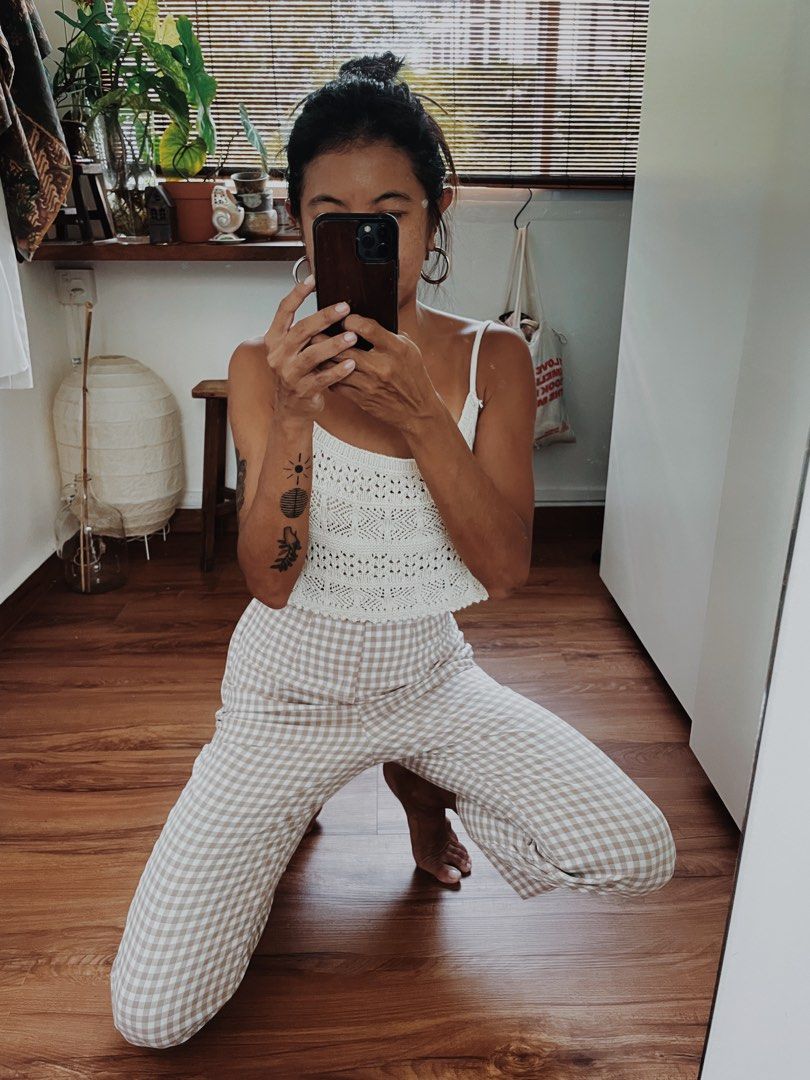 Plaid 90s pants online