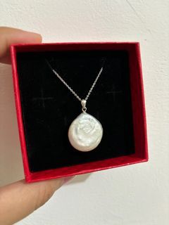925 Silver Coin Pearl Necklace
