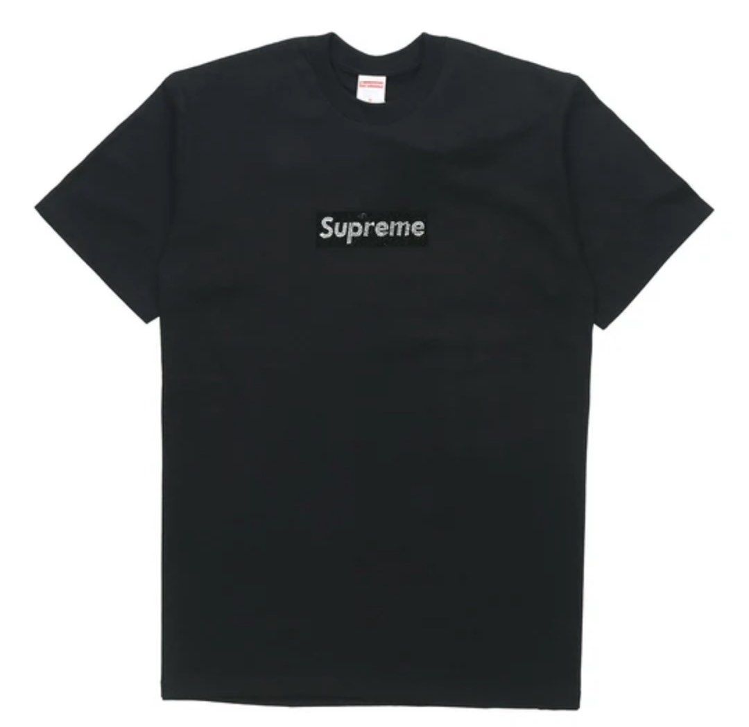 100 Authentic Supreme Swarovski T shirt Men s Fashion Tops Sets Tshirts Polo Shirts on Carousell