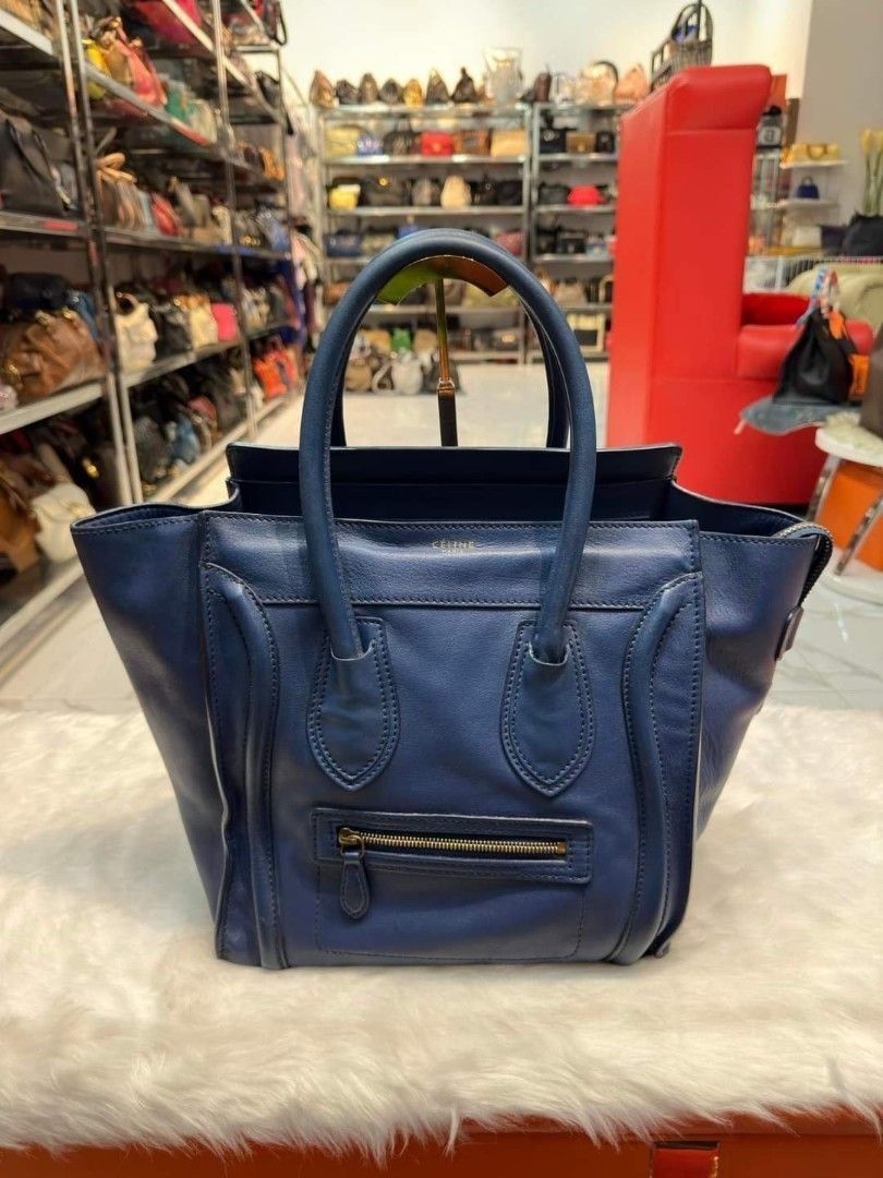 Navy blue celine tote bag shop