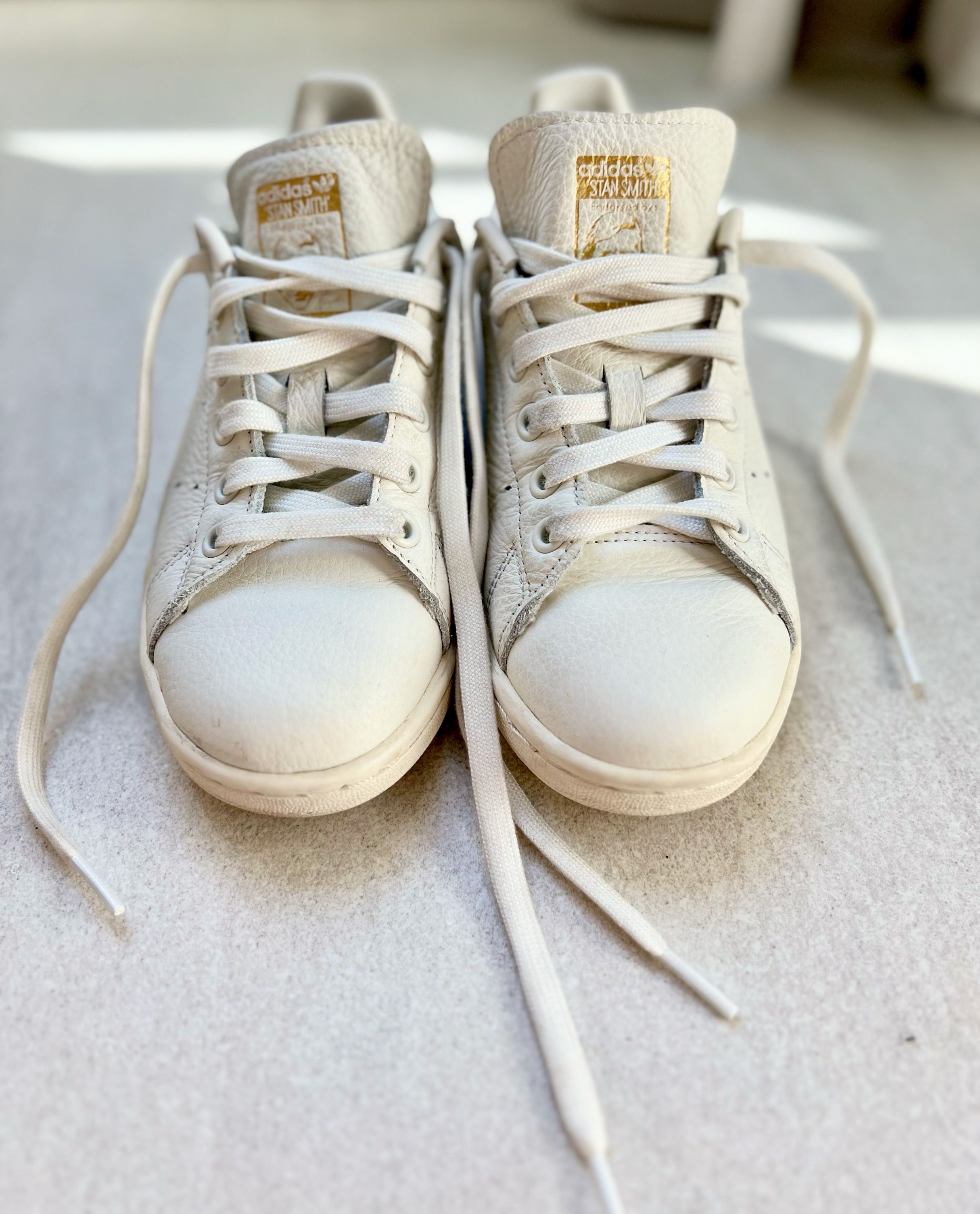 UNIQUE PAIR Adidas Stan Smith Off White Purple Tint UK 3.5 US 5 FR36 Luxury Sneakers Footwear on Carousell