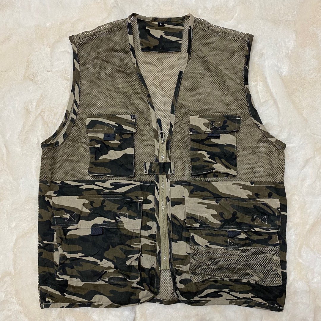 Army Military Camo Multi Pocket Utility Vest Men s Fashion Coats Jackets and Outerwear on Carousell