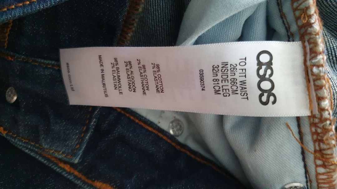 Asos jeans size online