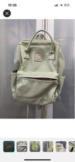 Authentic Anello Mint Green Leather Backpack