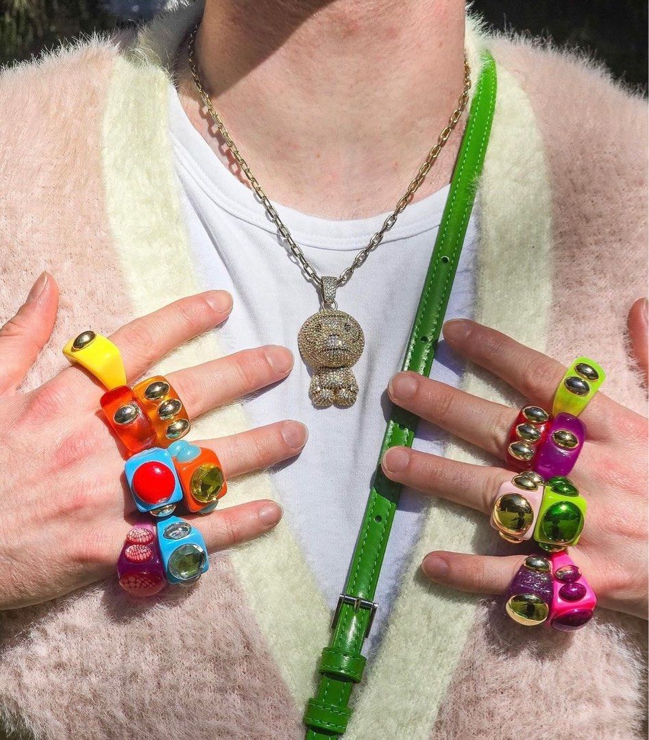 BAPE MILO CRYSTAL STONE NECKLACE, Men's Fashion, Watches