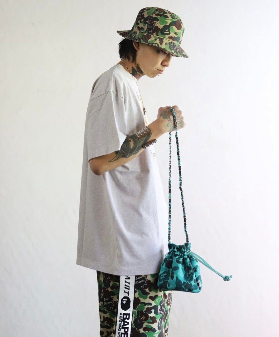 BAPE X SAINT MXXXXXX ABC CAMO BUCKET HAT, Men's Fashion