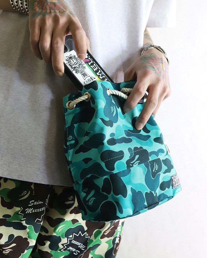 BAPE X SAINT MXXXXXX ROPE SNAP BAG, Men's Fashion, Bags
