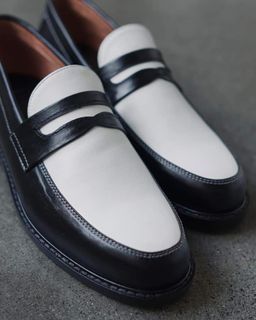 Black and white loafers