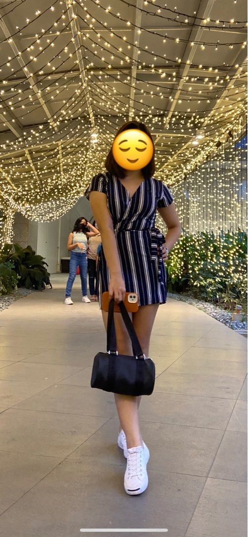 Blue and White Stripes Romper Dress (Category: Rompers) located in Pasig City. Submitted by jshranne (Listing ID 1301777601, Image 1). Description: Casual romper dress Fits small to medium.